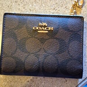Coach coin wallet, brown leather